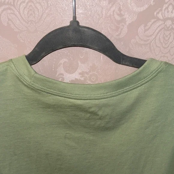 Nike Light Green Graphic Logo Short Sleeve Tee with Neon Orange Accents - Picture 8 of 10